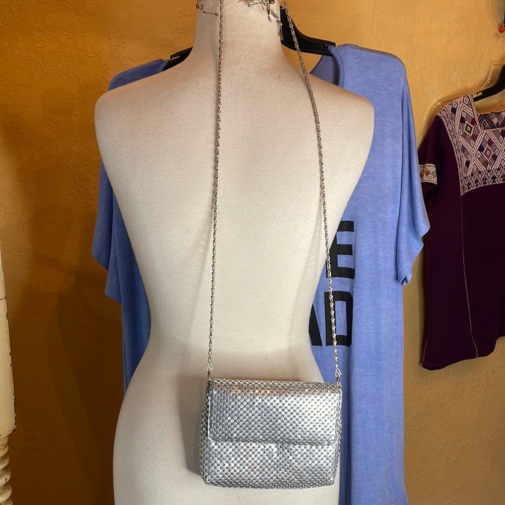 Silver mesh bag